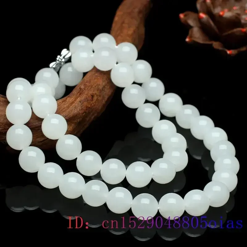 Women Fashion Necklace - 화이트 옥 페르시 목걸이 비즈 천연