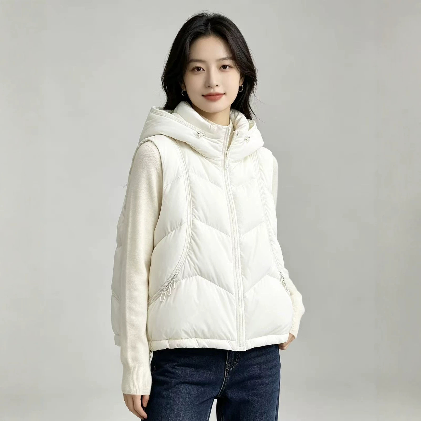 Puffer Vest Fashion Women - 가을 겨울 여성용 다운 코튼 베스트