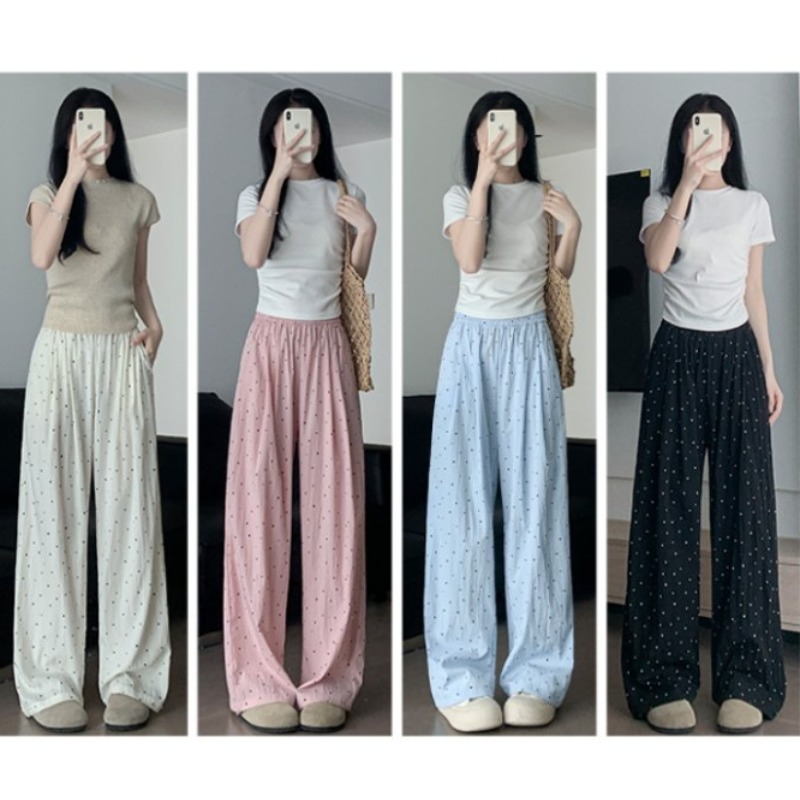 Women'S Fashion Trousers - 슬리핑 팬츠 여성 바지 폴카 도트