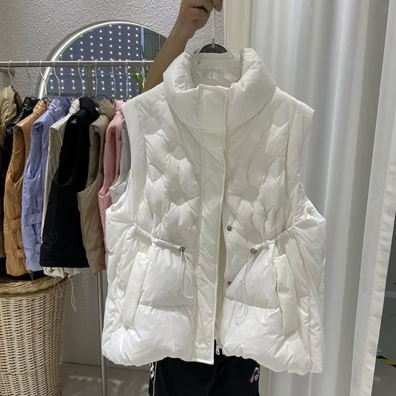 Puffer Vest Fashion Women - 여성용 재킷, 패션 파카, 드로스트링, 싱글