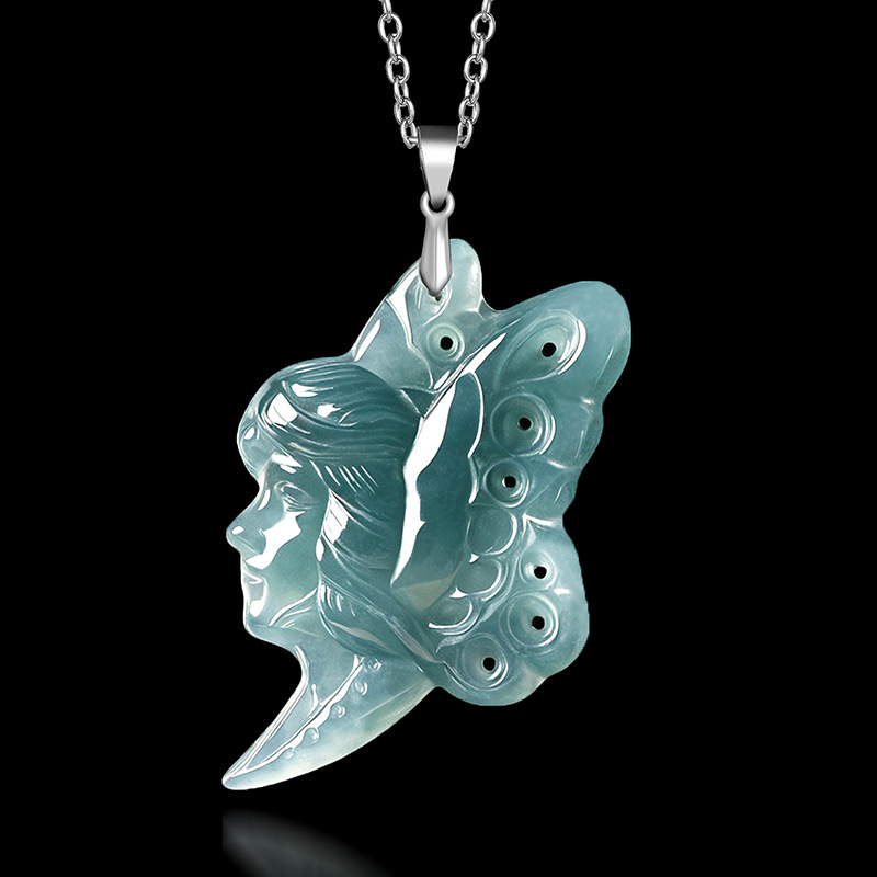 Women Fashion Necklace - S925 실버 천연 블루 워터 제이드