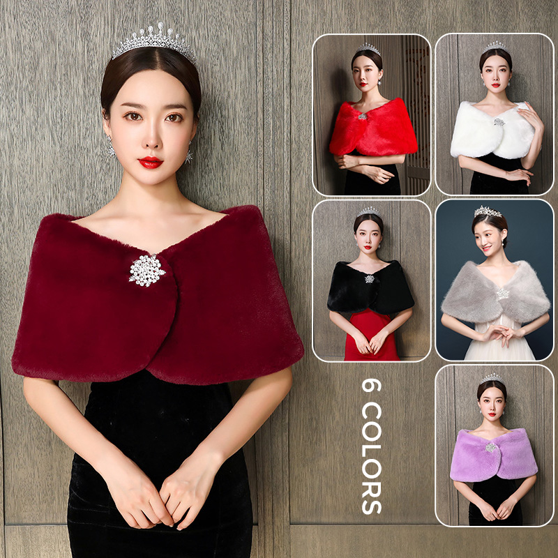 Women'S Fashion Essentials - 여성 신부 목도리 웨딩 케이프 가짜