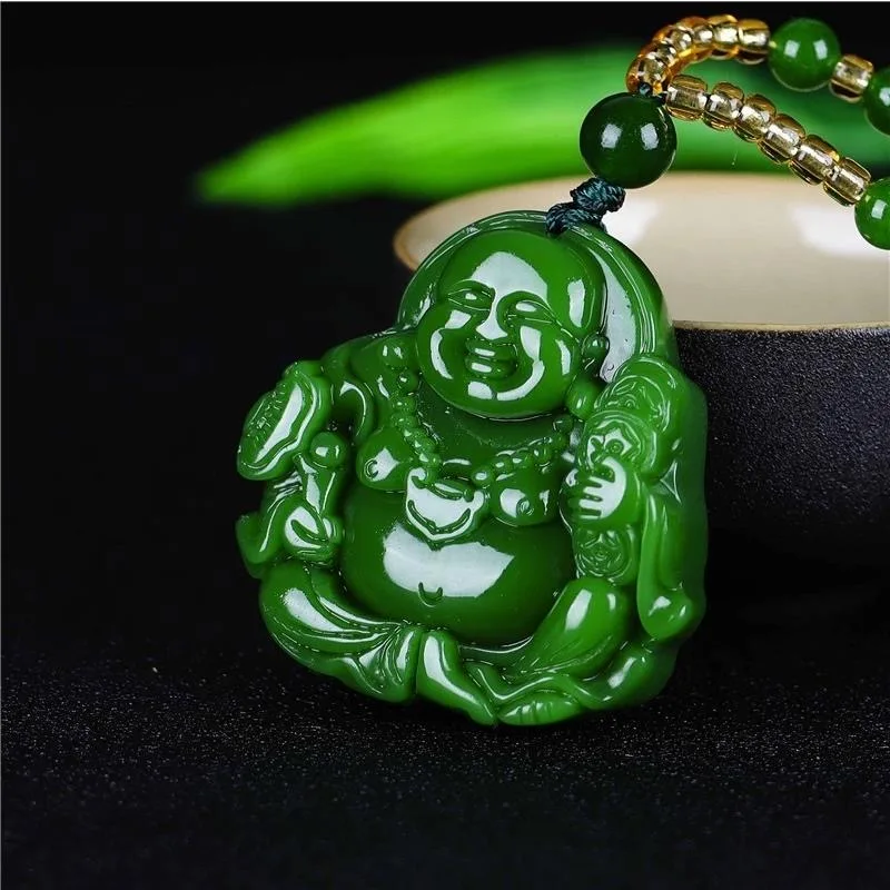 중국 녹색 옥 Maitreya 부처님 펜던트 목걸이,  - Women Fashion Necklace 리뷰 및 가격