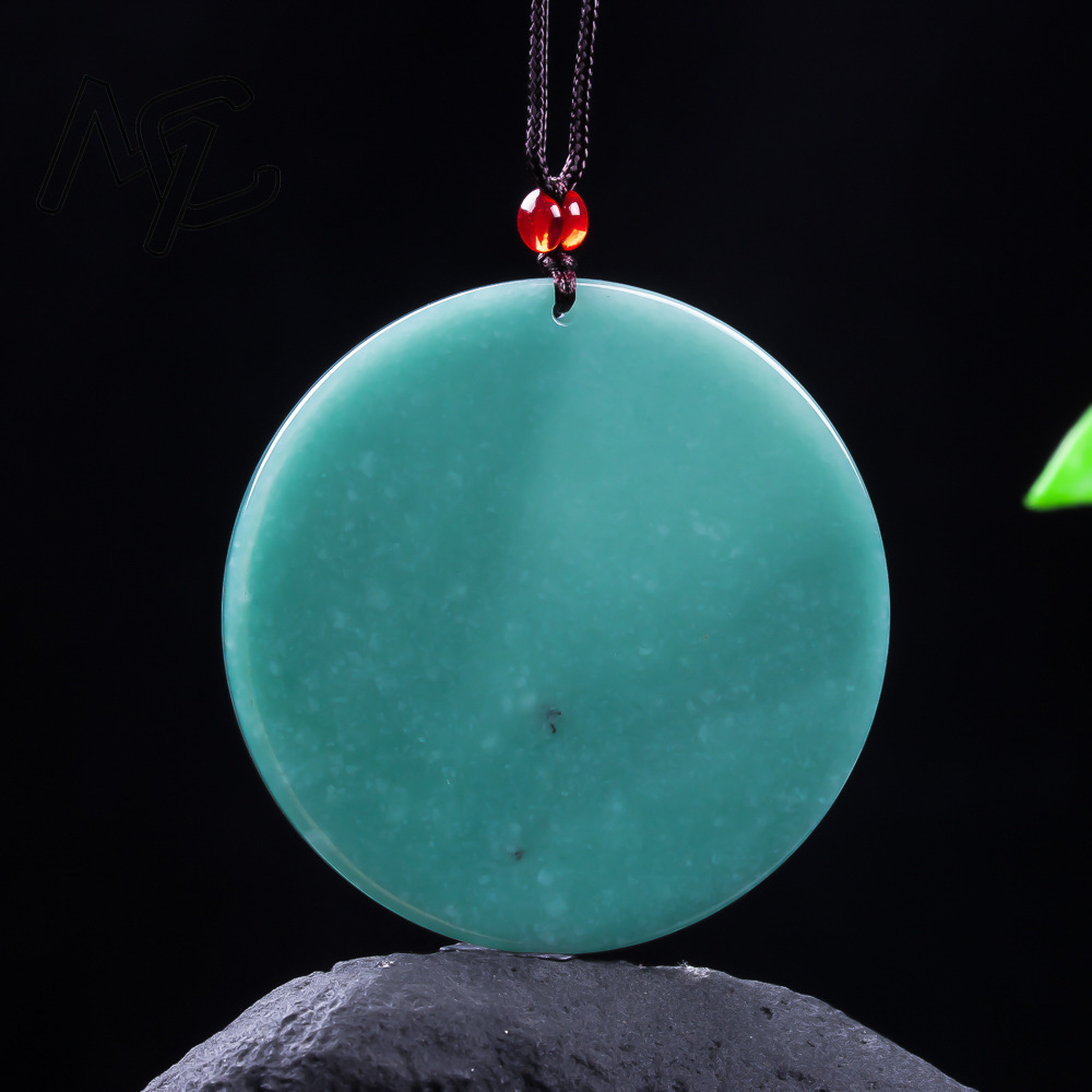 천연 비취 블루 워터 에메랄드 평화 카드 펜던트 목걸이 - Women Fashion Necklace 리뷰 및 가격