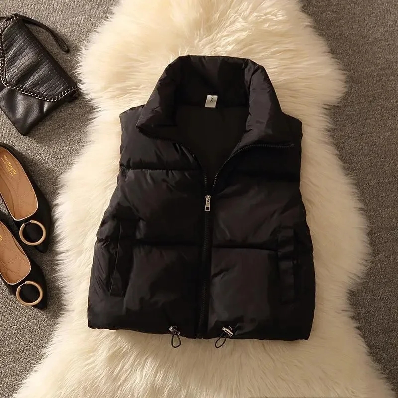여성용 패딩 패딩 민소매 조끼 재킷, 따뜻한 면 패딩  - Puffer Vest Fashion Women 리뷰 및 가격