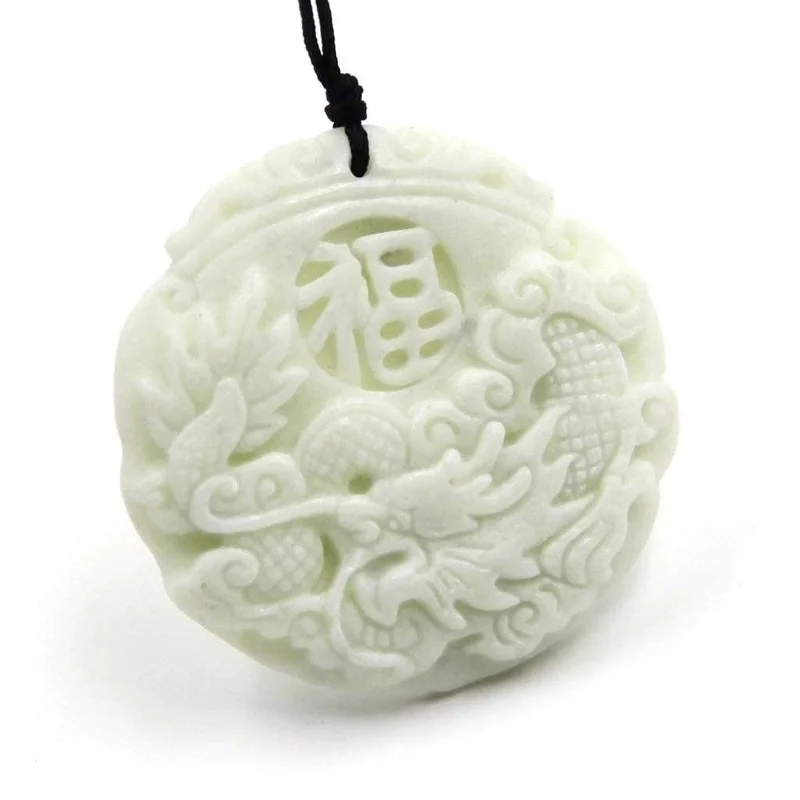내추럴 화이트 옥 드래곤 피닉스 펜던트 목걸이, 매력적 - Women Fashion Necklace 리뷰 및 가격