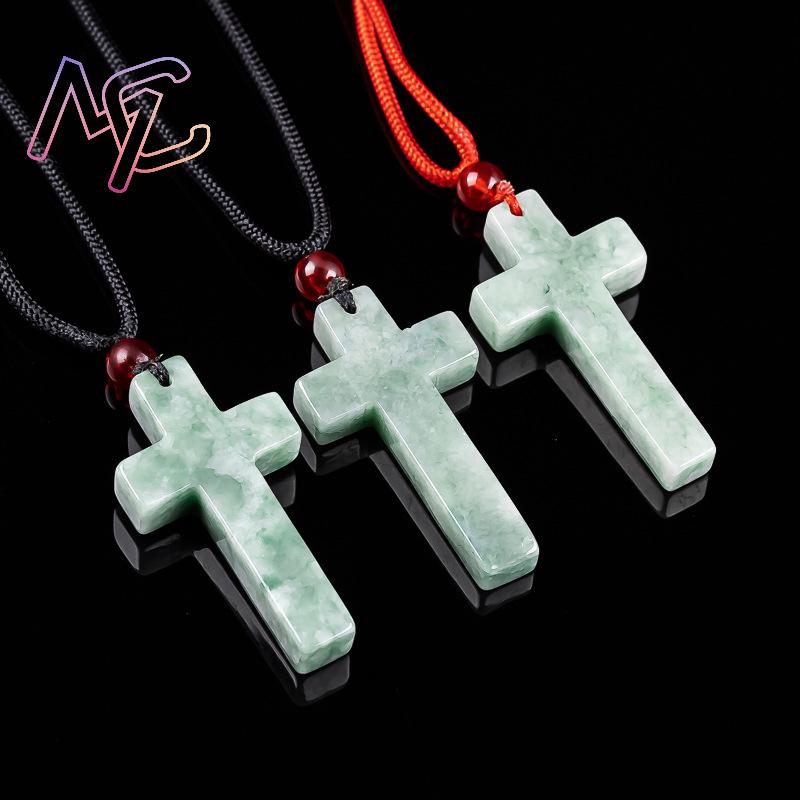 미얀마 비취 십자가 펜던트 목걸이 버마 비취석 조각 부 - Women Fashion Necklace 리뷰 및 가격