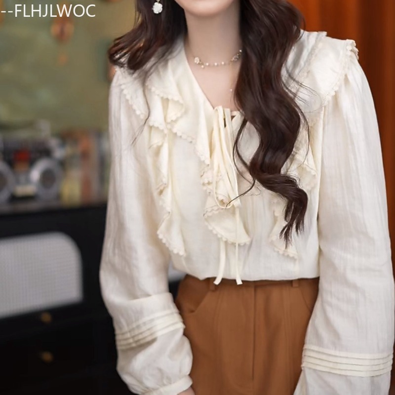 핫세일 나비넥타이 러플 탑 블라우스 2025 귀엽고 달 - Women Fashion Japan 리뷰 및 가격