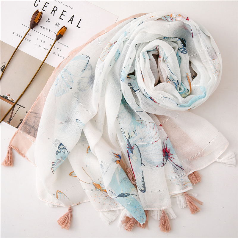 여자 어린이 사랑스러운 동물 나비 패턴 Viscose  - Women Fashion Hats 리뷰 및 가격