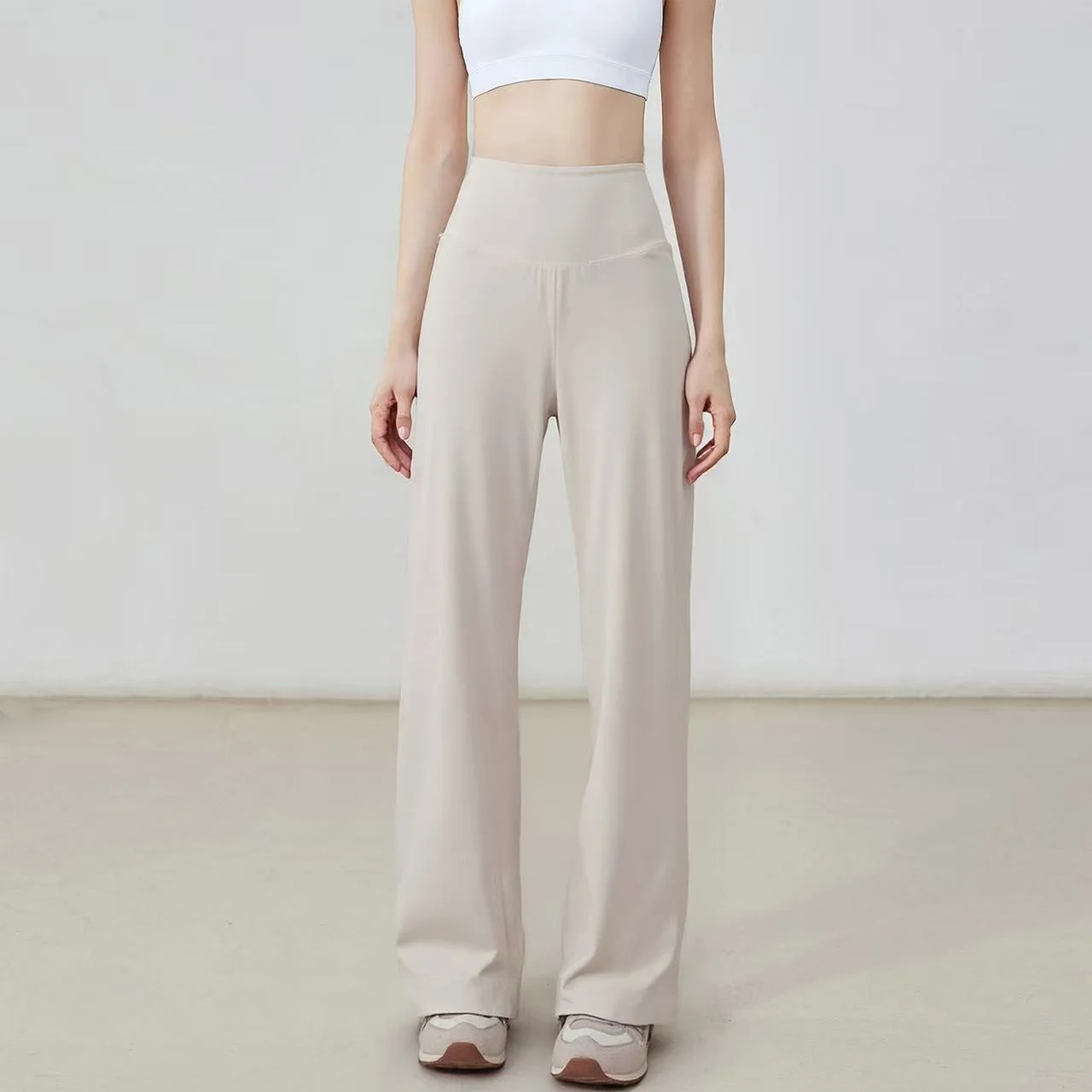 피트니스 여성용 루즈 스트레이트 스포츠 바지 하이 웨이 - Women'S Fashion Trousers 리뷰 및 가격