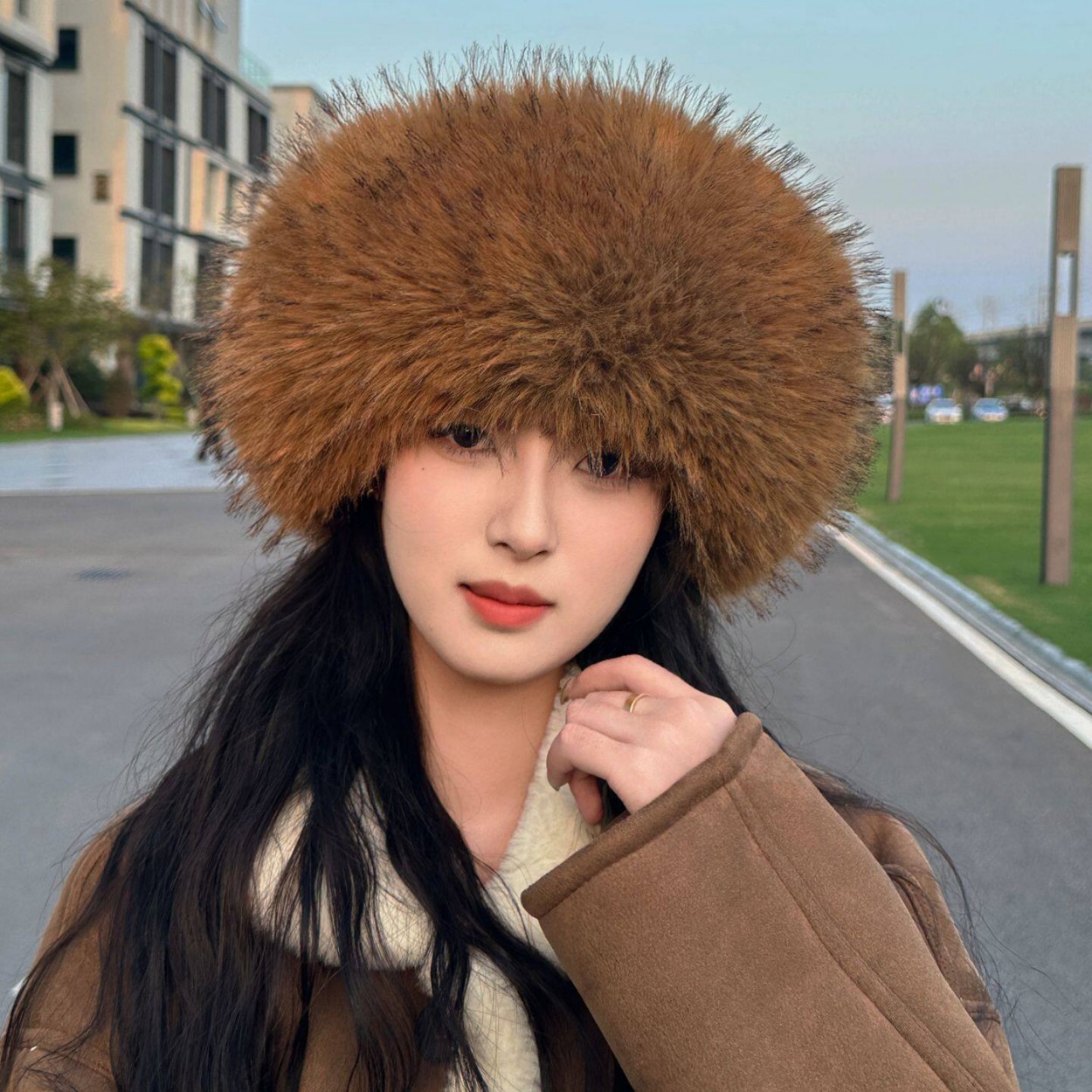 부드러운 플러시 인조 여우털 원형 오픈탑 모자, 따뜻하 - Women Fashion Hats 리뷰 및 가격