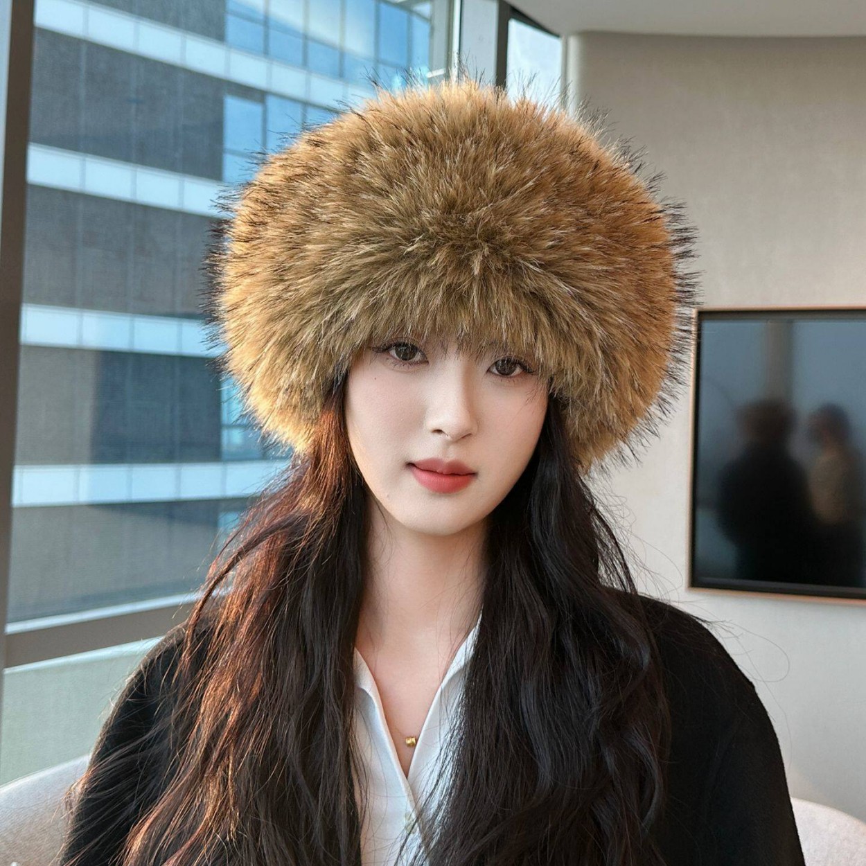 부드러운 플러시 인조 여우털 원형 오픈탑 모자, 따뜻하 - Women Fashion Hats 리뷰 및 가격