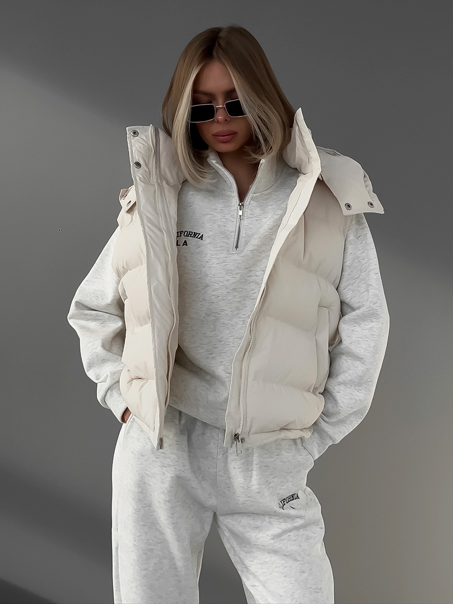 여성용 가을 겨울 민소매 후드 패딩 조끼 핫 트렌디 아 - Puffer Vest Fashion Women 리뷰 및 가격