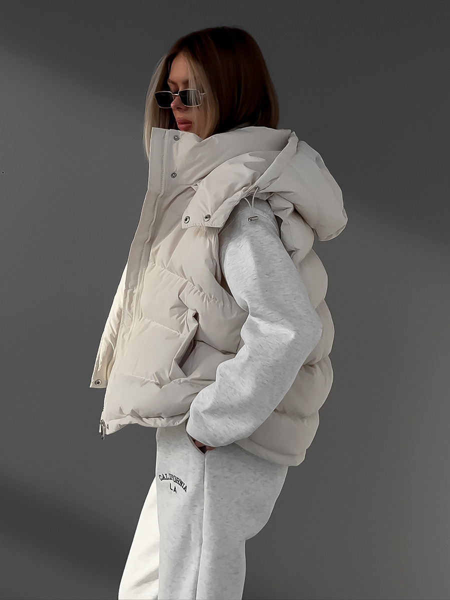 여성용 가을 겨울 민소매 후드 패딩 조끼 핫 트렌디 아 - Puffer Vest Fashion Women 리뷰 및 가격