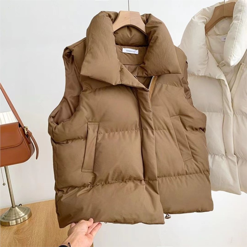 여성용 소매 없는 패딩 조끼, 스탠드 칼라, 겨울용 따 - Puffer Vest Fashion Women 리뷰 및 가격