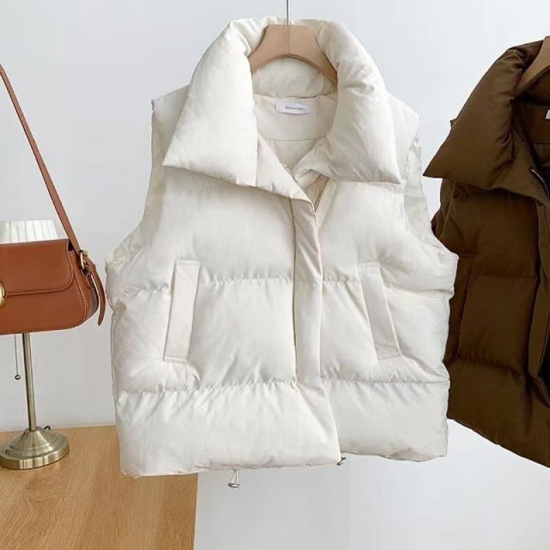 여성용 소매 없는 패딩 조끼, 스탠드 칼라, 겨울용 따 - Puffer Vest Fashion Women 리뷰 및 가격