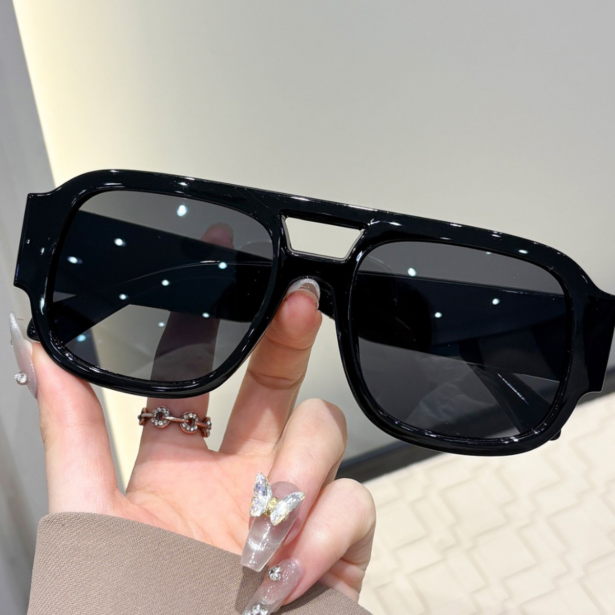 레트로 에비에이터 선글라스, 새로운 Y2K 더블 브리지 - Women'S Fashion Eyeglasses 리뷰 및 가격