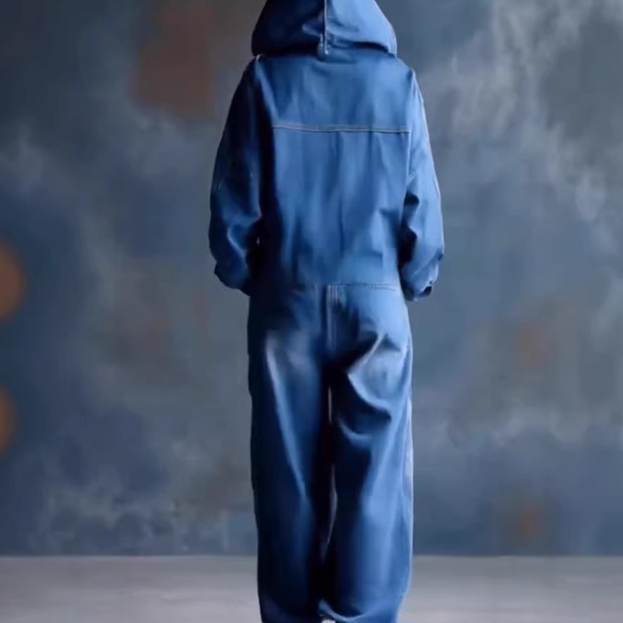 여성 점프수트 원피스 긴팔 후드 롱 팬츠 밴딩 데님 롬 - Women'S Fashion Trousers 리뷰 및 가격