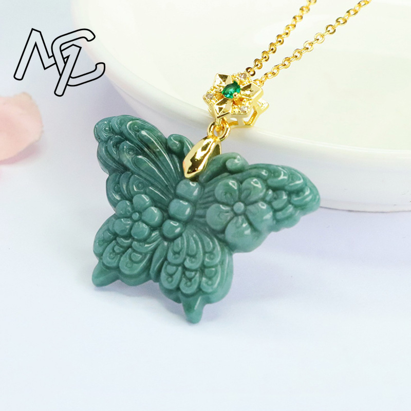 S925 실버 천연 진짜 블루 워터 제이드 나비 펜던트 - Women Fashion Necklace 리뷰 및 가격