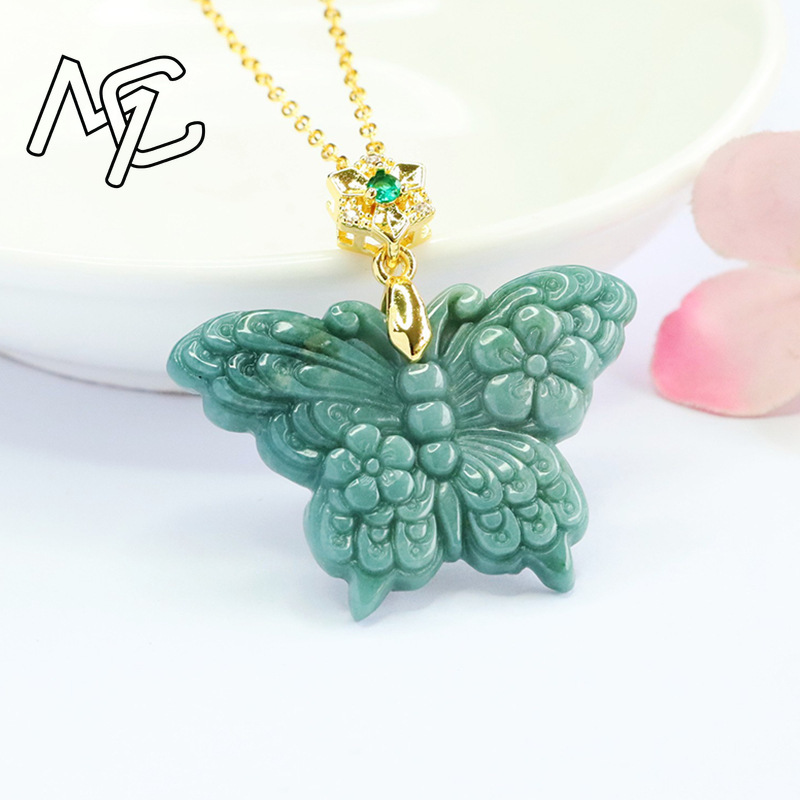 S925 실버 천연 진짜 블루 워터 제이드 나비 펜던트 - Women Fashion Necklace 리뷰 및 가격