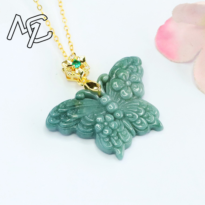 S925 실버 천연 진짜 블루 워터 제이드 나비 펜던트 - Women Fashion Necklace 리뷰 및 가격