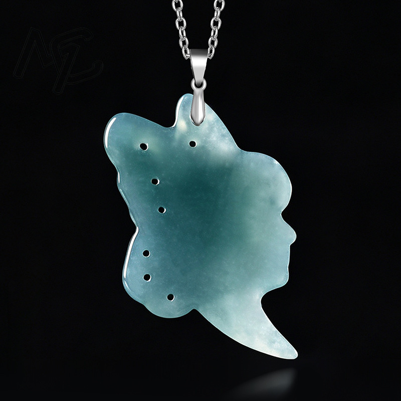 S925 실버 천연 블루 워터 제이드 나비 요정 펜던트 - Women Fashion Necklace 리뷰 및 가격