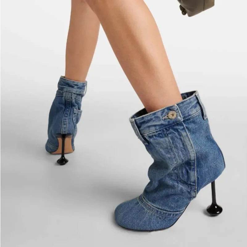 용수철 불규칙 힐 데님 스커트 가장자리 바지 부츠, 유 - Women'S Fashion Trousers 리뷰 및 가격