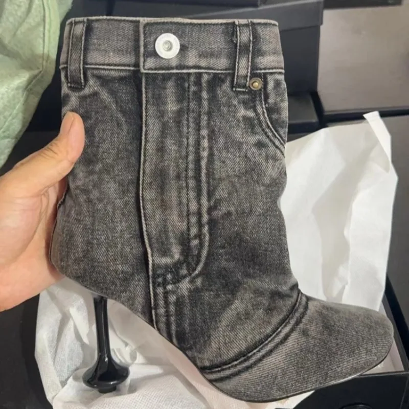 용수철 불규칙 힐 데님 스커트 가장자리 바지 부츠, 유 - Women'S Fashion Trousers 리뷰 및 가격