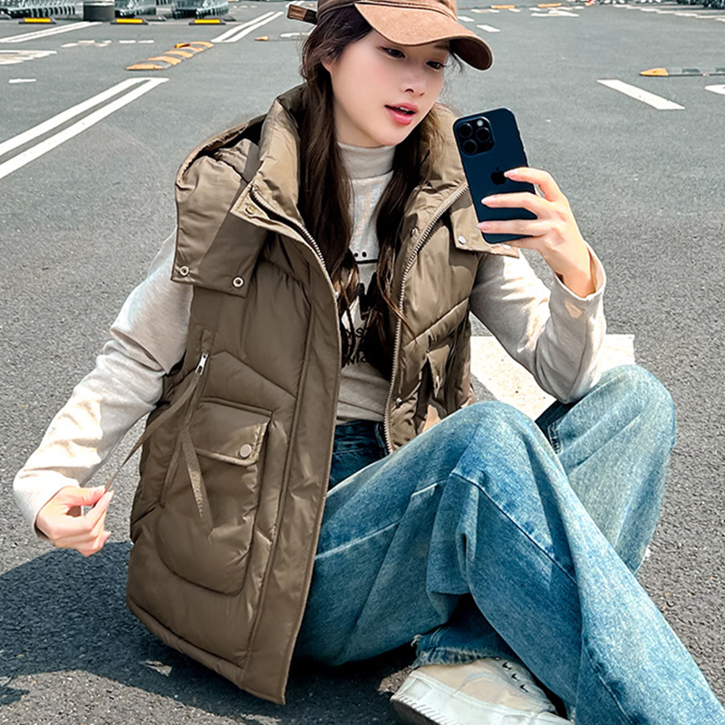 2025 빅 포켓 루즈 후드 베스트 여성 겨울 패션 따 - Puffer Vest Fashion Women 리뷰 및 가격