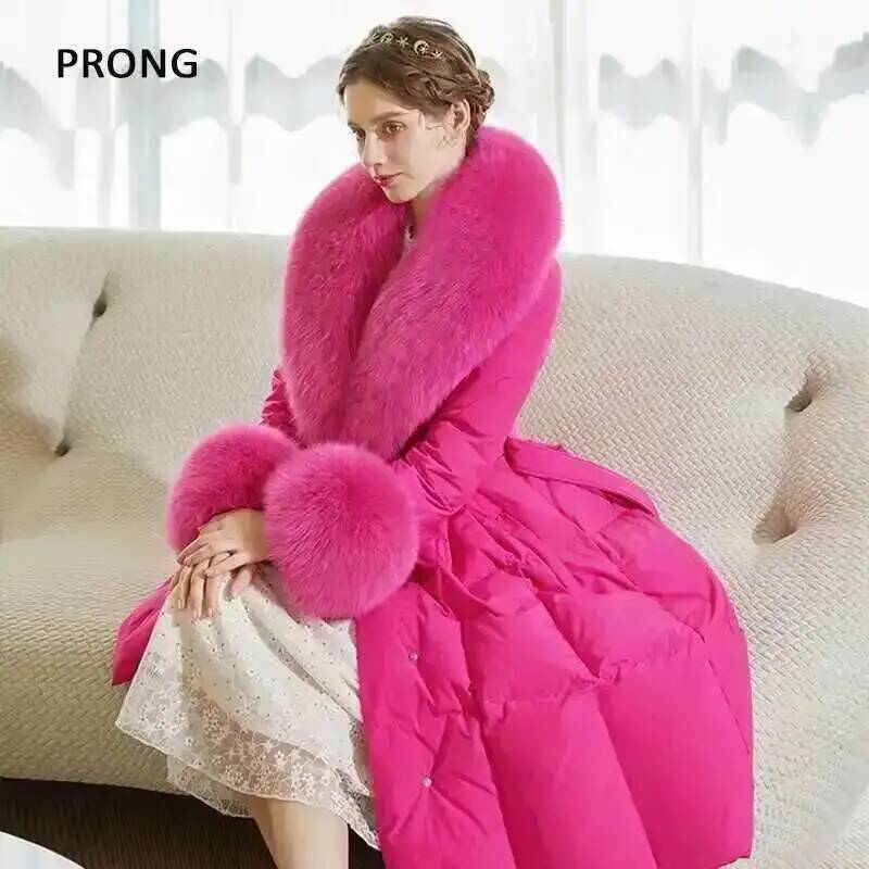 100% 진짜 여우 모피 칼라 겨울 코트 재킷, 모피  - Women'S Fashion Essentials 리뷰 및 가격