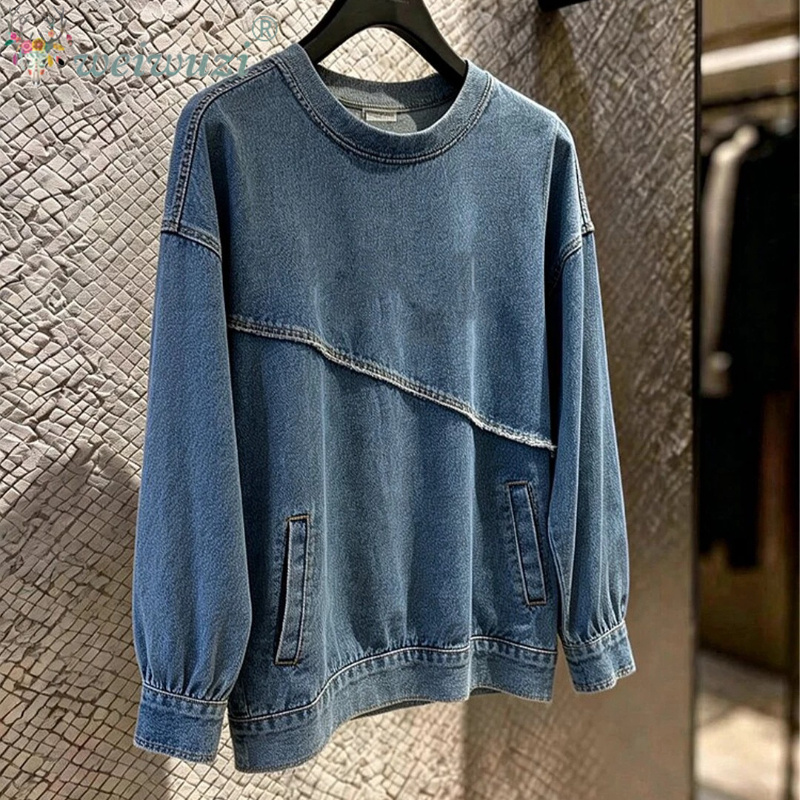 여성용 데님 재킷, 불규칙한 컷 디자인, 루즈핏, 편안 - Women Fashion Jeans 리뷰 및 가격