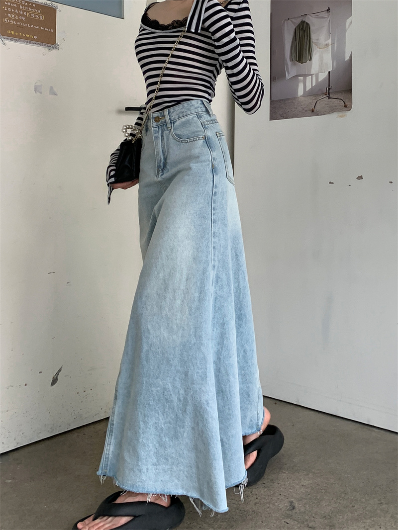 2026 트렌드 여성용 Y2K 청바지 스커트 - 연청색 - Women Fashion Jeans 리뷰 및 가격