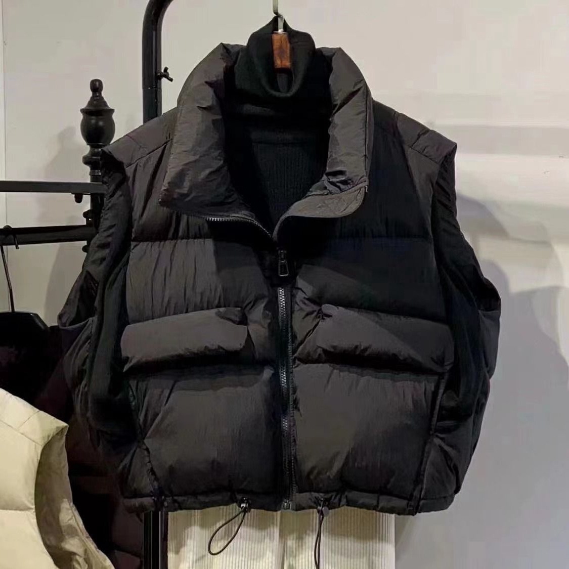 가을 푸퍼 재킷 루즈핏 다운 재킷 드로스트링 여성 캐주 - Puffer Vest Fashion Women 리뷰 및 가격