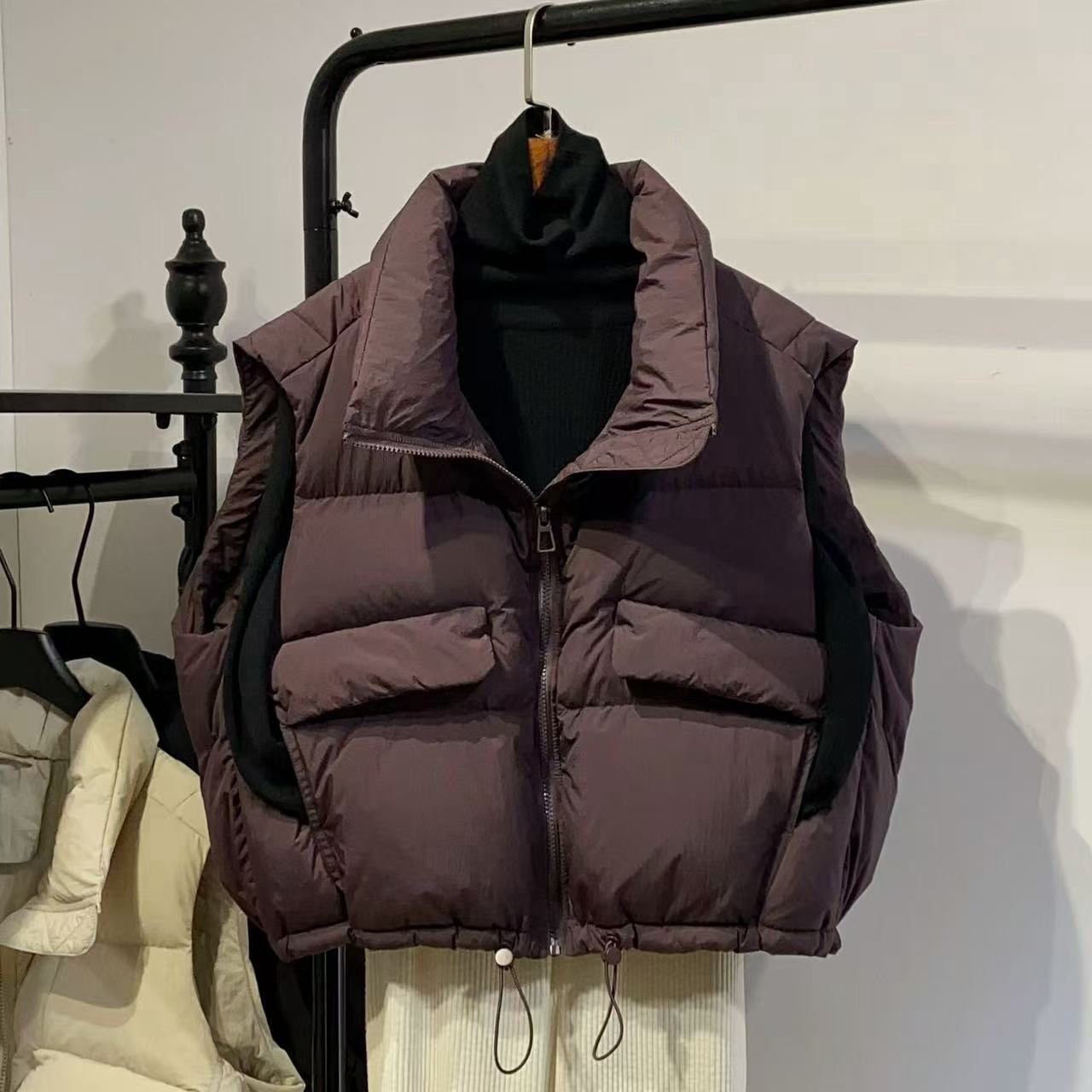 가을 푸퍼 재킷 루즈핏 다운 재킷 드로스트링 여성 캐주 - Puffer Vest Fashion Women 리뷰 및 가격