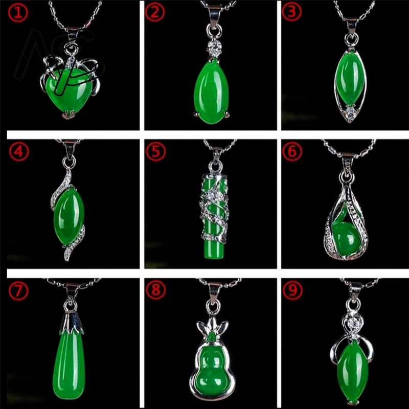 925 실버 중국 녹옥 물방울 펜던트 용 목걸이 비취  - Women Fashion Necklace 리뷰 및 가격