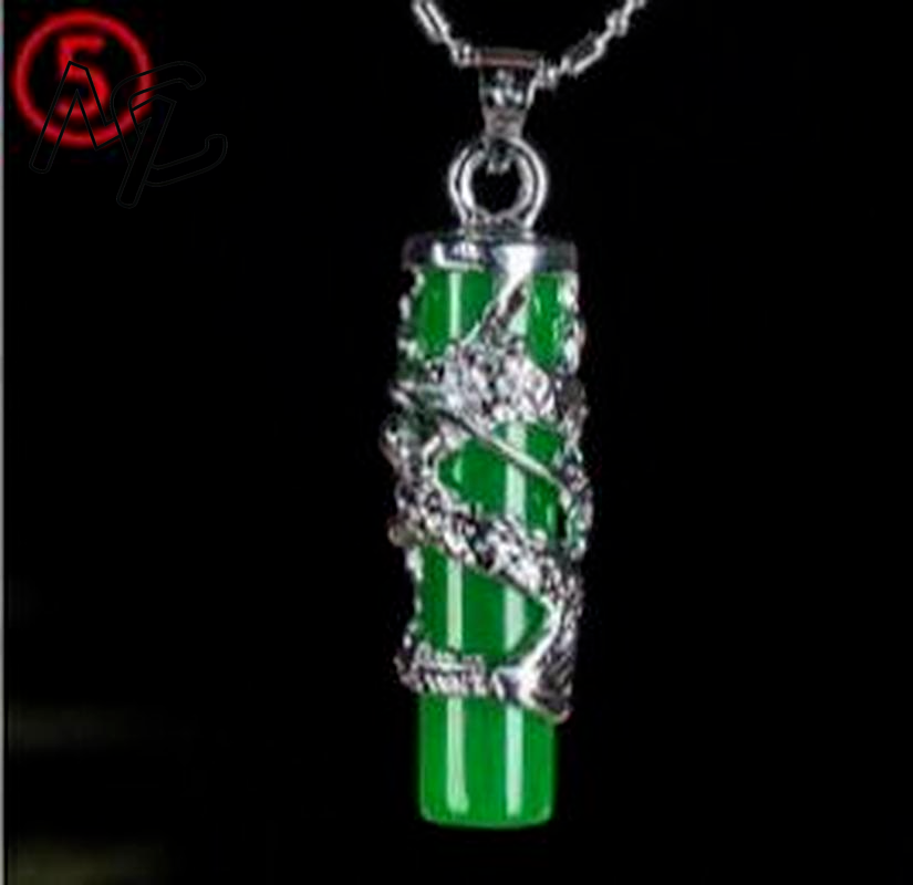 925 실버 중국 녹옥 물방울 펜던트 용 목걸이 비취  - Women Fashion Necklace 리뷰 및 가격