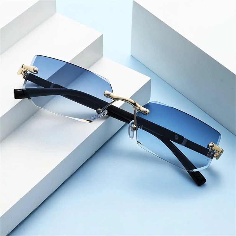 남녀공용 트렌디한 무테 선글라스, 작은 직사각형 선글라 - Women'S Fashion Eyeglasses 리뷰 및 가격